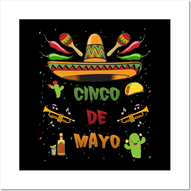 Funny Cinco De Mayo Fiesta Wall Art by SmileSmith